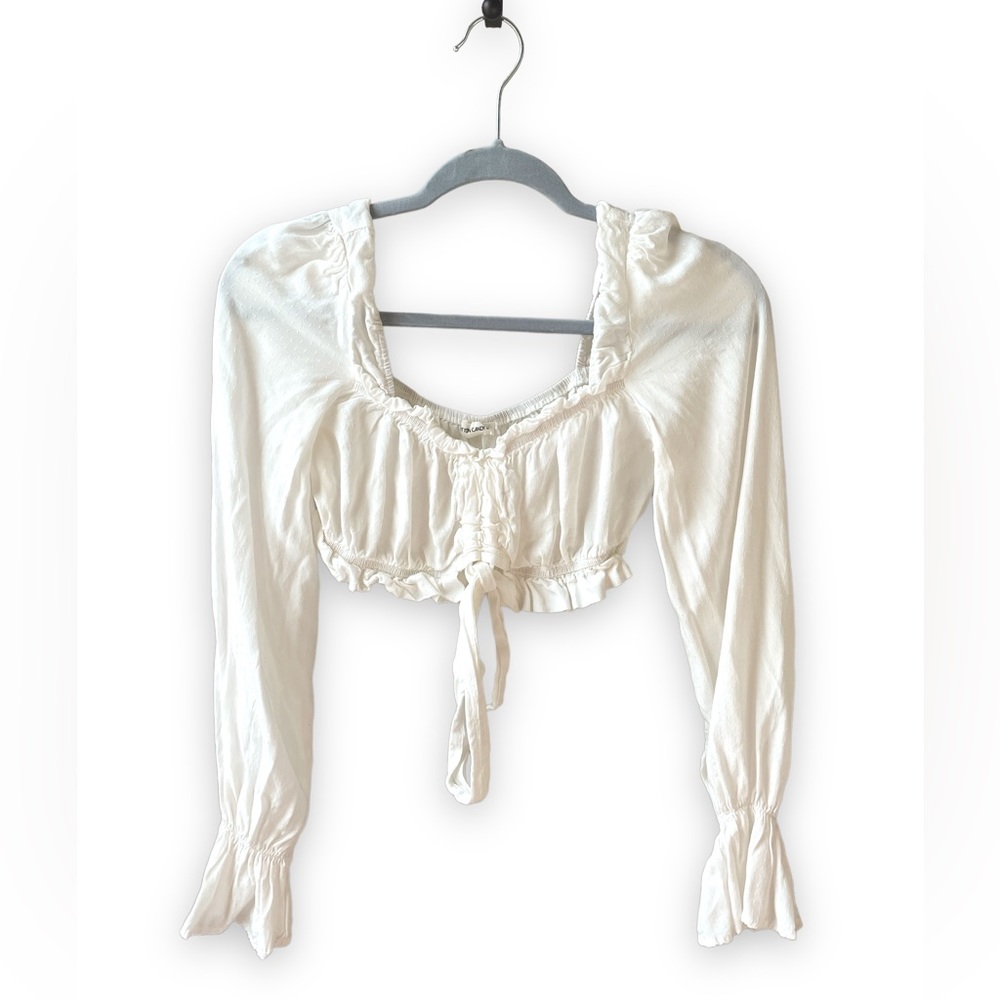 White Crop Long Sleeve